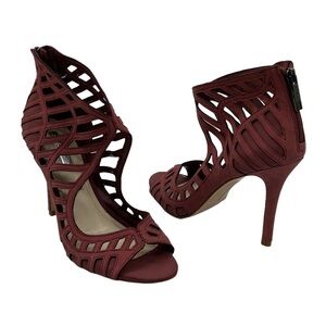 BCBGeneration Drita Pink Leather Cut Out High Heel Ankle Booties Size 6 Women’s